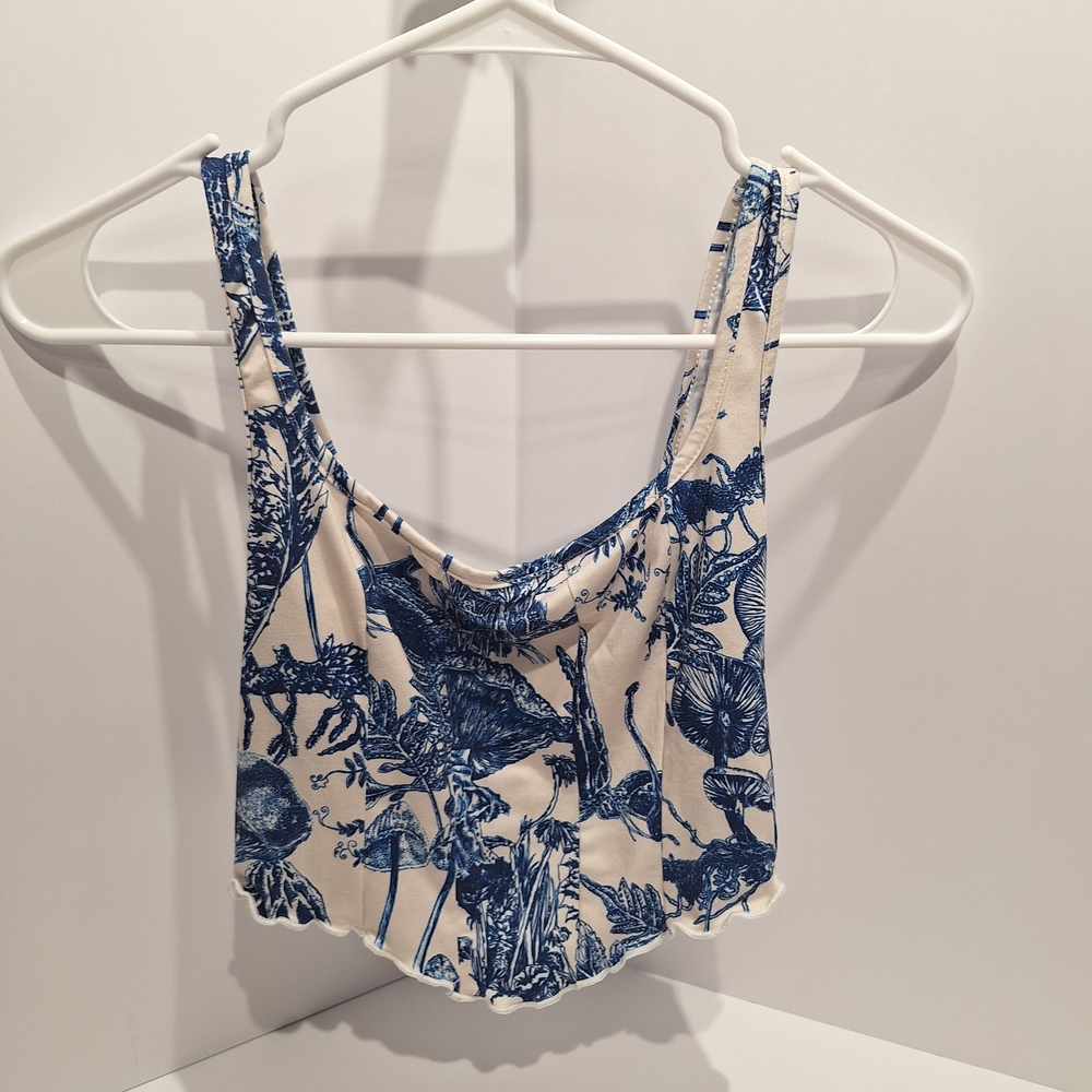 SHEIN Blue Botanical Print Camisole
